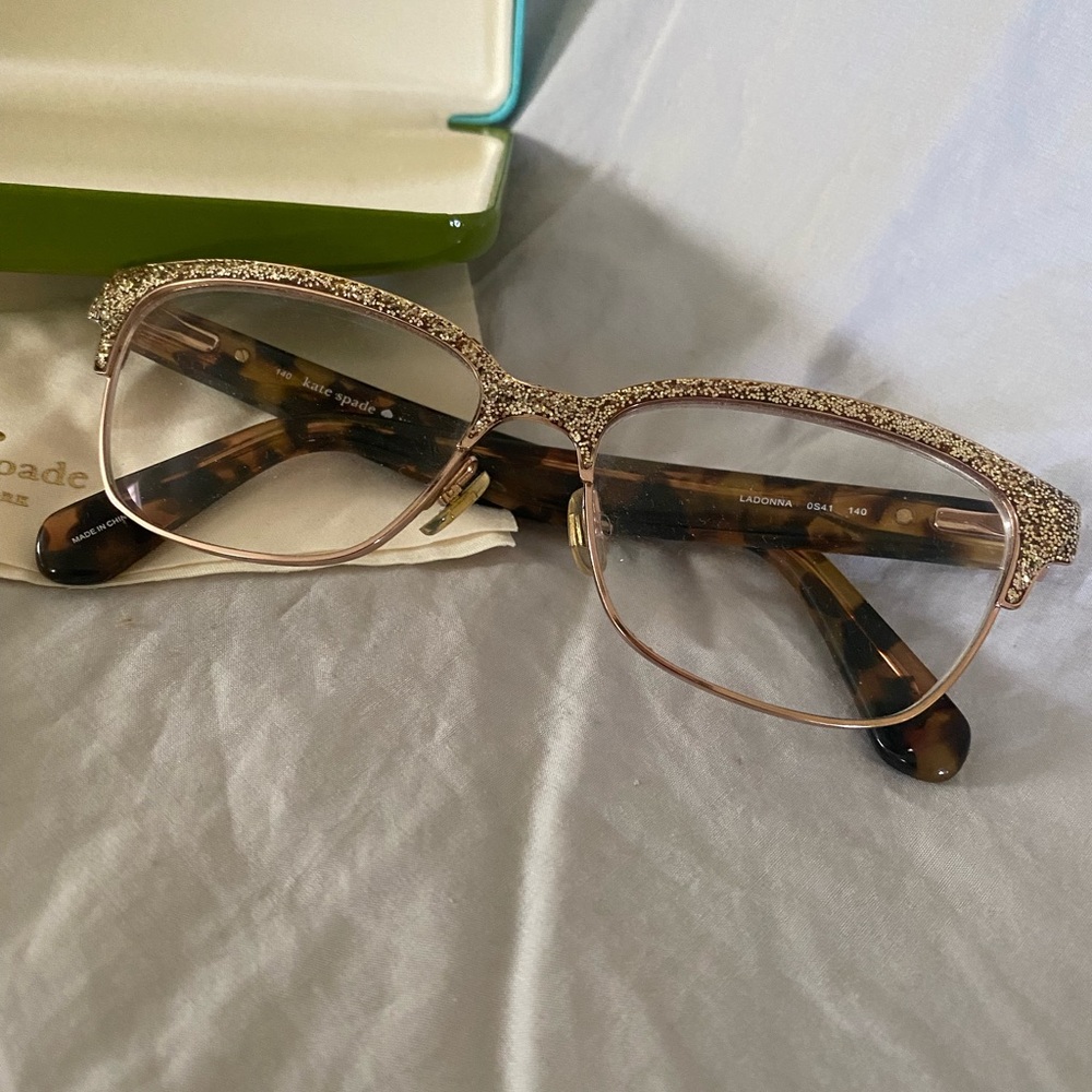 Kate Spade Ladonna Gold Glitter Eyeglass frames prescription